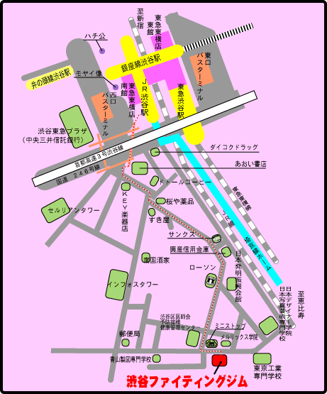 渋谷ファイティングジム地図